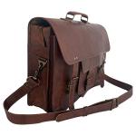 Versatile 18 Inch Leather Laptop Messenger Bag