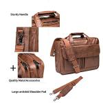 Men's 15.6 Inch Leather Laptop Messenger Bag