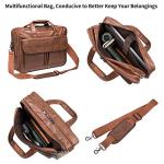 Men's 15.6 Inch Leather Laptop Messenger Bag