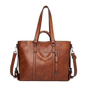 Aileese Retro Soft Leather Tote Handbag for Women