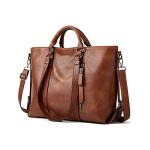 Aileese Retro Soft Leather Tote Handbag for Women