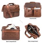 Men's 15.6 Inch Leather Laptop Messenger Bag