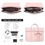 Stylish Pink PU Leather Laptop Bag for Women
