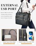 Stylish 17" Leather Laptop Tote with USB