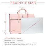 Stylish Pink PU Leather Laptop Bag for Women