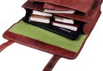 HULSH Full Grain Leather Laptop Messenger Bag
