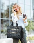 Stylish 17" Leather Laptop Tote with USB
