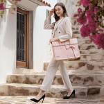 Stylish Pink PU Leather Laptop Bag for Women
