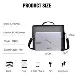 Stylish Black PU Leather Laptop Briefcase for Men