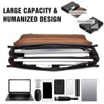 Stylish Black PU Leather Laptop Briefcase for Men