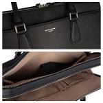 David Jones Men's Black Leather Laptop Briefcase