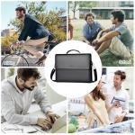 Stylish Black PU Leather Laptop Briefcase for Men