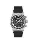 BOSS Men's Chronograph Watch with Black Leather Strap