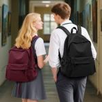 Lightweight Black School Backpack for Women and Teens
