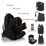Large 45L Military Tactical Backpack with Patches