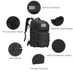 Large 45L Military Tactical Backpack with Patches