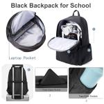 Lightweight Classic Black School Backpack for Teens