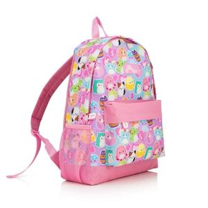 Cute Pink Squishmallows Girls Backpack with Kangaroo Pocket