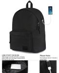 Cool Black School Backpack with USB Charging