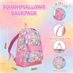Cute Pink Squishmallows Girls Backpack with Kangaroo Pocket
