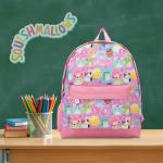 Cute Pink Squishmallows Girls Backpack with Kangaroo Pocket