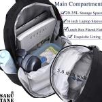 SAKUTANE Waterproof Black Backpack for School & Travel