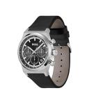 BOSS Men's Chronograph Watch with Black Leather Strap