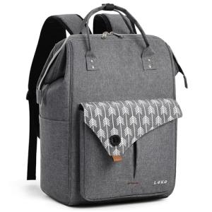 Lekesky Grey 15.6" Laptop Backpack for Travel