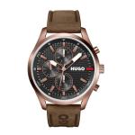 HUGO Men’s Quartz Watch with Brown Leather Strap