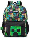 Minecraft Boys Black Backpack with Fun Gamer Prints