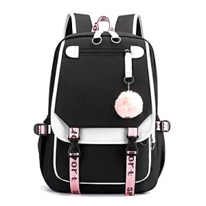 Teenage Girls' White Backpack with USB Port