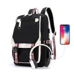 Teenage Girls' White Backpack with USB Port