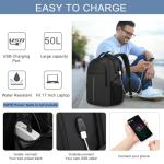 50L Water-Resistant Men's Backpack with USB Port
