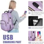 MATEIN Purple Laptop Backpack for Women with USB Port