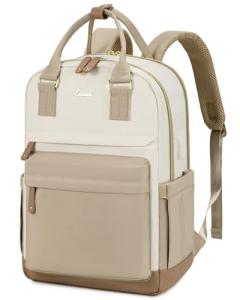 Stylish Khaki Laptop Backpack with USB Port