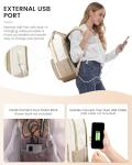 Stylish Khaki Laptop Backpack with USB Port