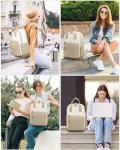Stylish Khaki Laptop Backpack with USB Port