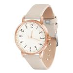 Women's Leather Quartz Watch with White Dial