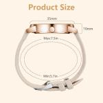 Women's Leather Quartz Watch with White Dial