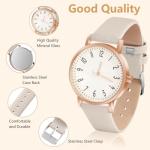 Women's Leather Quartz Watch with White Dial