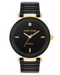 Anne Klein Gold-Tone & Black Ceramic Bracelet Watch