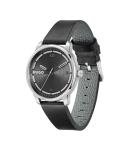 HUGO Men's Black Leather Strap Quartz Watch