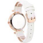 Elegant Women's Quartz Watch with White Leather Strap