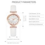 Elegant Women's Quartz Watch with White Leather Strap