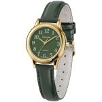 Stylish Gold-Tone Quartz Watch with Leather Strap