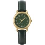 Stylish Gold-Tone Quartz Watch with Leather Strap