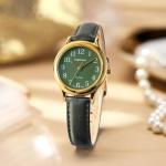 Stylish Gold-Tone Quartz Watch with Leather Strap