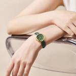 Stylish Gold-Tone Quartz Watch with Leather Strap