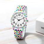 Floral Printed Stretch Band Ladies' Watch