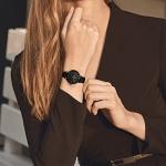 Simple Black Leather Strap Ladies Watch